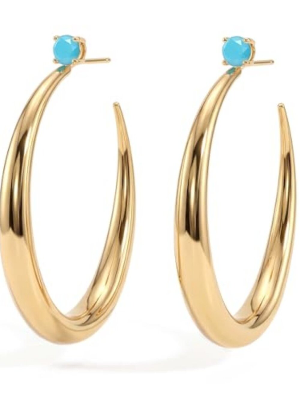 Large Gold Hoop Earrings for Women Trendy 14K Gold Plated Big Open Hoops Stud